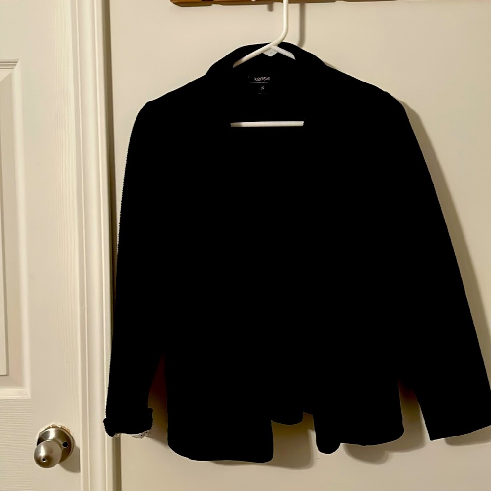 Black blazer with silk polka dot cuff